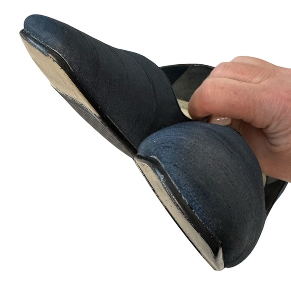 Navy Silk Shantung Pumps Heels 8 - Picture 11 of 13